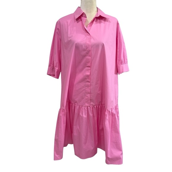 MARELLA BY MAX MARA Women’s Size 12 Pink Summer Collared Shirt Dress Cotton NEW - Picture 3 of 15